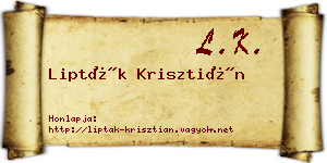Lipták Krisztián névjegykártya